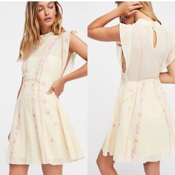 NWT Free People Riviera dress, cream, 10 - Picture 1 of 7